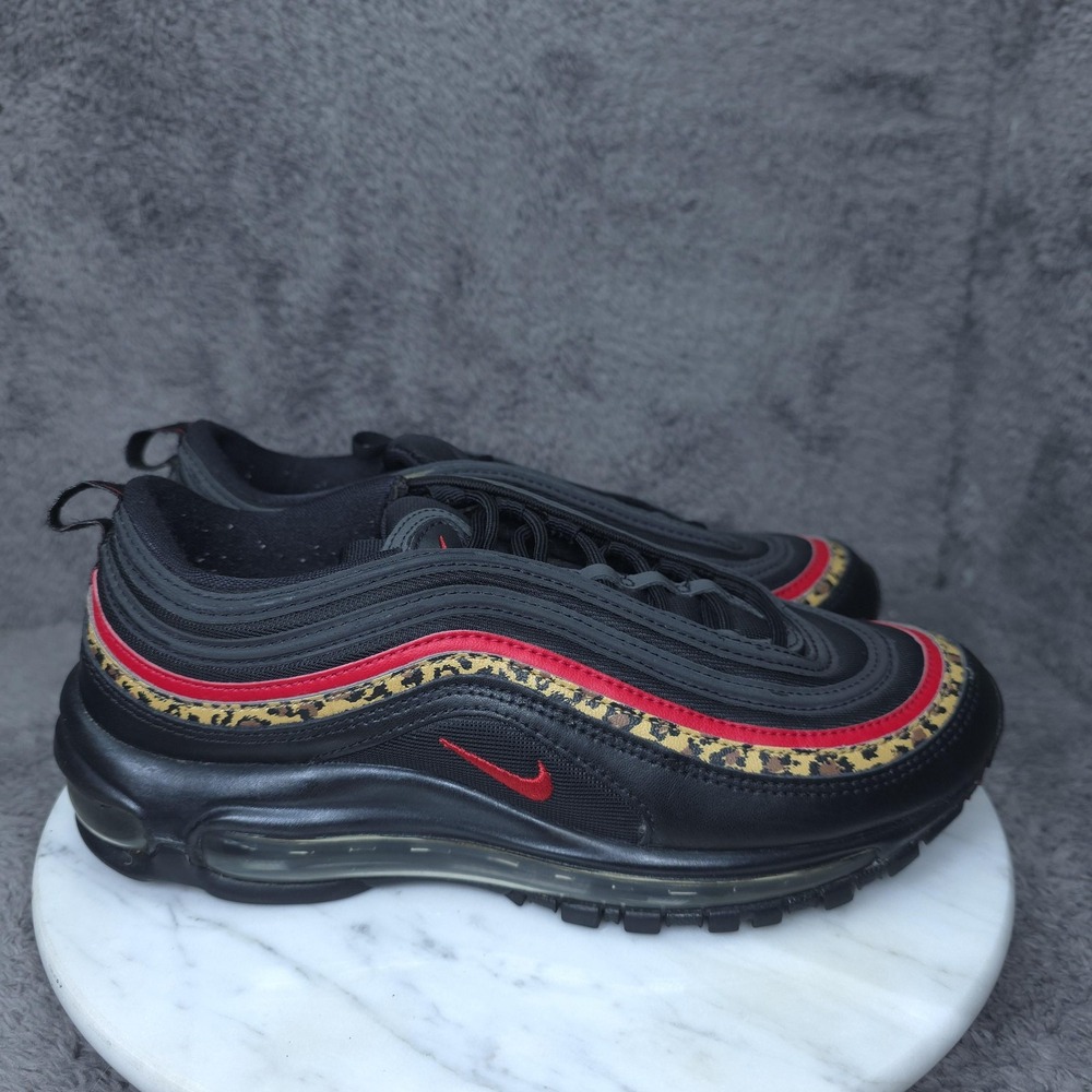 Nike Air Max 97 Shoes Womens Size 8 Black Leopard Running Sneakers Animal Print